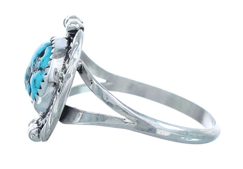 Turquoise Navajo Genuine Sterling Silver Ring Size 6-1/2 AX123124